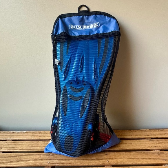 US Dive Other - U.S. Divers Adult Snorkel Set Black Blue Large XL Fins Snorkel New- No Mask